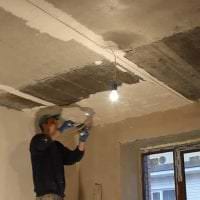 интерьер потолка с раствором бетона в квартире фото