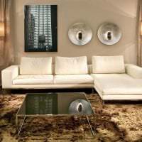 кожаный угловой диван в интерьере квартиры картинка