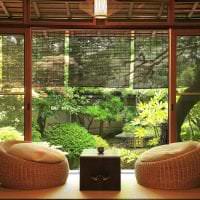яркий декор гостиной в японском стиле фото