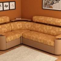красивый угловой диван в дизайне спальни фото