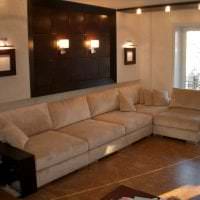 кожаный угловой диван в дизайне коридора фото