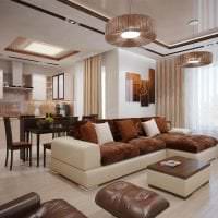 кожаный угловой диван в дизайне квартиры фото