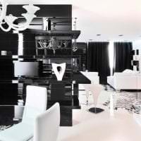красивый стиль кухни в черно белом цвете картинка