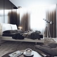 светлый дизайн спальни в стиле хай тек картинка