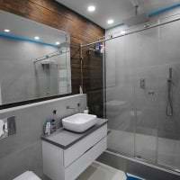 красивый дизайн ванной комнаты с душем в светлых тонах картинка