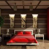 светлый дизайн спальни в японском стиле картинка