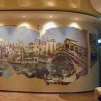 фрески в интерьере спальни с изображением пейзажа картинка