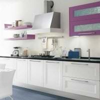 яркий дизайн кухни в фиолетовом оттенке фото