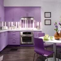 красивый фасад кухни в фиолетовом цвете картинка
