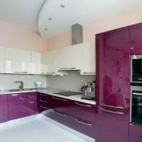 современный стиль кухни в фиолетовом оттенке картинка