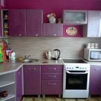 красивый дизайн кухни в фиолетовом цвете фото