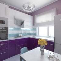 современный фасад кухни в фиолетовом оттенке картинка