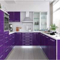 красивый стиль кухни в фиолетовом цвете картинка