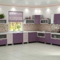 современный дизайн кухни в фиолетовом оттенке картинка