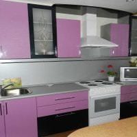красивый стиль кухни в фиолетовом оттенке фото
