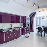 светлый стиль кухни в фиолетовом цвете картинка