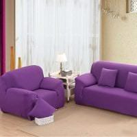 светлый фиолетовый диван в стиле прихожей картинка