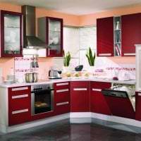 красивый бордовый цвет в дизайне кухни фото