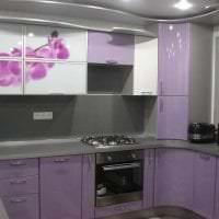 красивый фасад кухни в фиолетовом оттенке фото