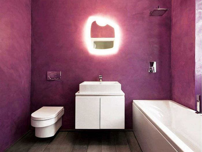 идея красивой декоративной штукатурки в дизайне ванной