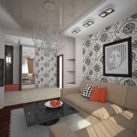 сочетание светлых обоев в дизайне гостиной комнаты фото