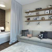 красивый дизайн спальни и гостиной в одной комнате фото