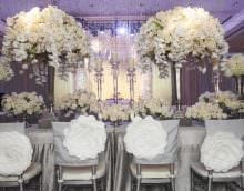 яркое оформление свадебного зала цветами картинка
