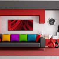 вариант современного интерьера комнаты с диваном фото