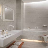 идея оригинального стиля белой ванной комнаты картинка