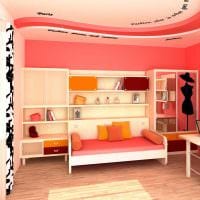 идея цветной интерьера спальни для девочки фото