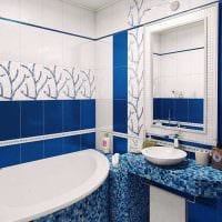 идея яркого стиля ванной комнаты в квартире картинка