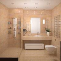 идея яркого дизайна ванной комнаты в квартире картинка