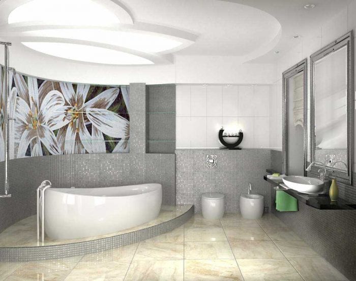 идея оригинального стиля ванной комнаты