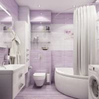 вариант современного дизайна ванной комнаты с угловой ванной фото