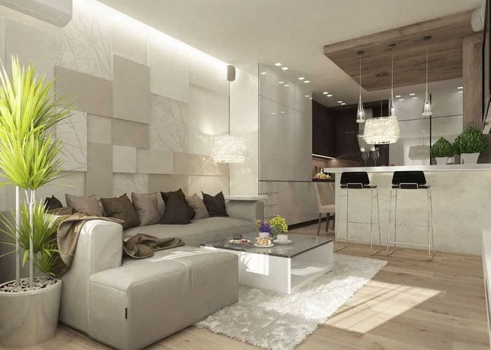 идея яркого дизайна гостиной комнаты в современном стиле