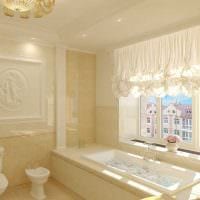 вариант необычного дизайна ванной комнаты с окном фото