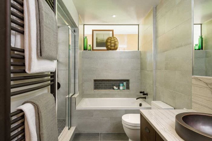 вариант современного стиля ванной комнаты 2020