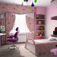 вариант необычного стиля детской комнаты для девочки фото