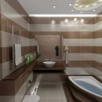 идея необычного дизайна ванной комнаты с угловой ванной картинка