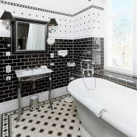 вариант необычного интерьера ванной в черно-белых тонах картинка