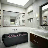 вариант современного интерьера ванной комнаты с окном картинка