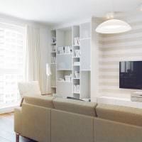 идея необычного интерьера квартиры в светлых тонах в современном стиле фото