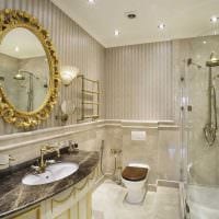 вариант необычного интерьера ванной комнаты в классическом стиле фото