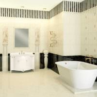 идея светлого стиля ванной комнаты в классическом стиле картинка