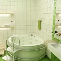 идея необычного дизайна ванной комнаты с угловой ванной фото