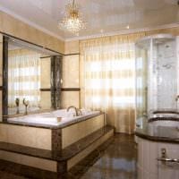 идея яркого декора ванной комнаты в классическом стиле фото