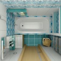 вариант яркого дизайна ванной комнаты в хрущевке картинка