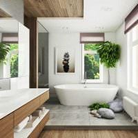 вариант современного стиля ванной комнаты в деревянном доме фото