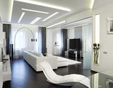 пример светлого интерьера гостиной комнаты в стиле минимализм фото