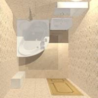 вариант необычного интерьера ванной комнаты с угловой ванной картинка
